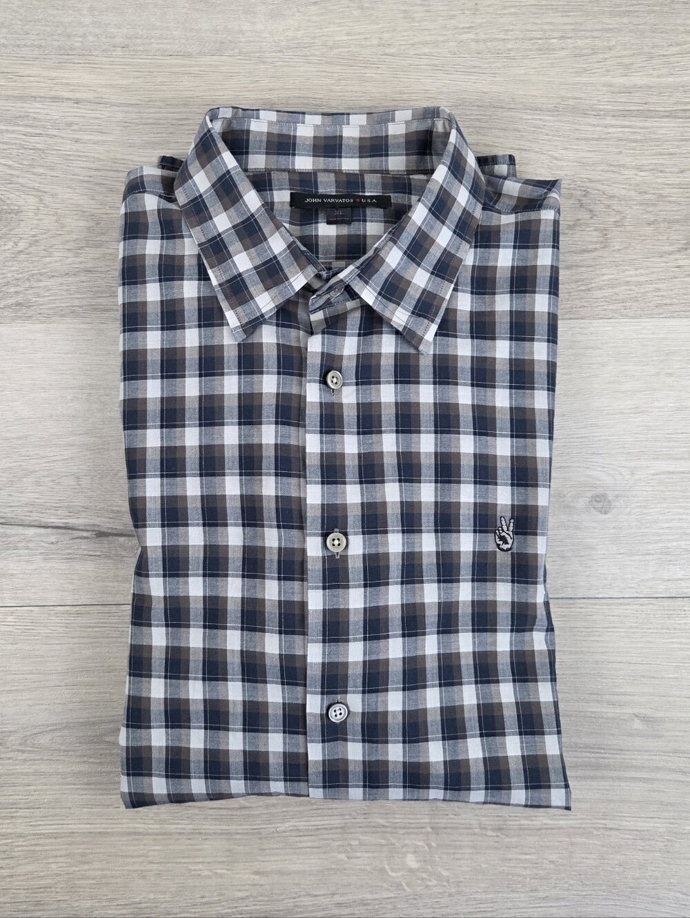 John Varvatos USA Casual Button Up Shirt Mens XL Multicolor Long Sleeve Plaid